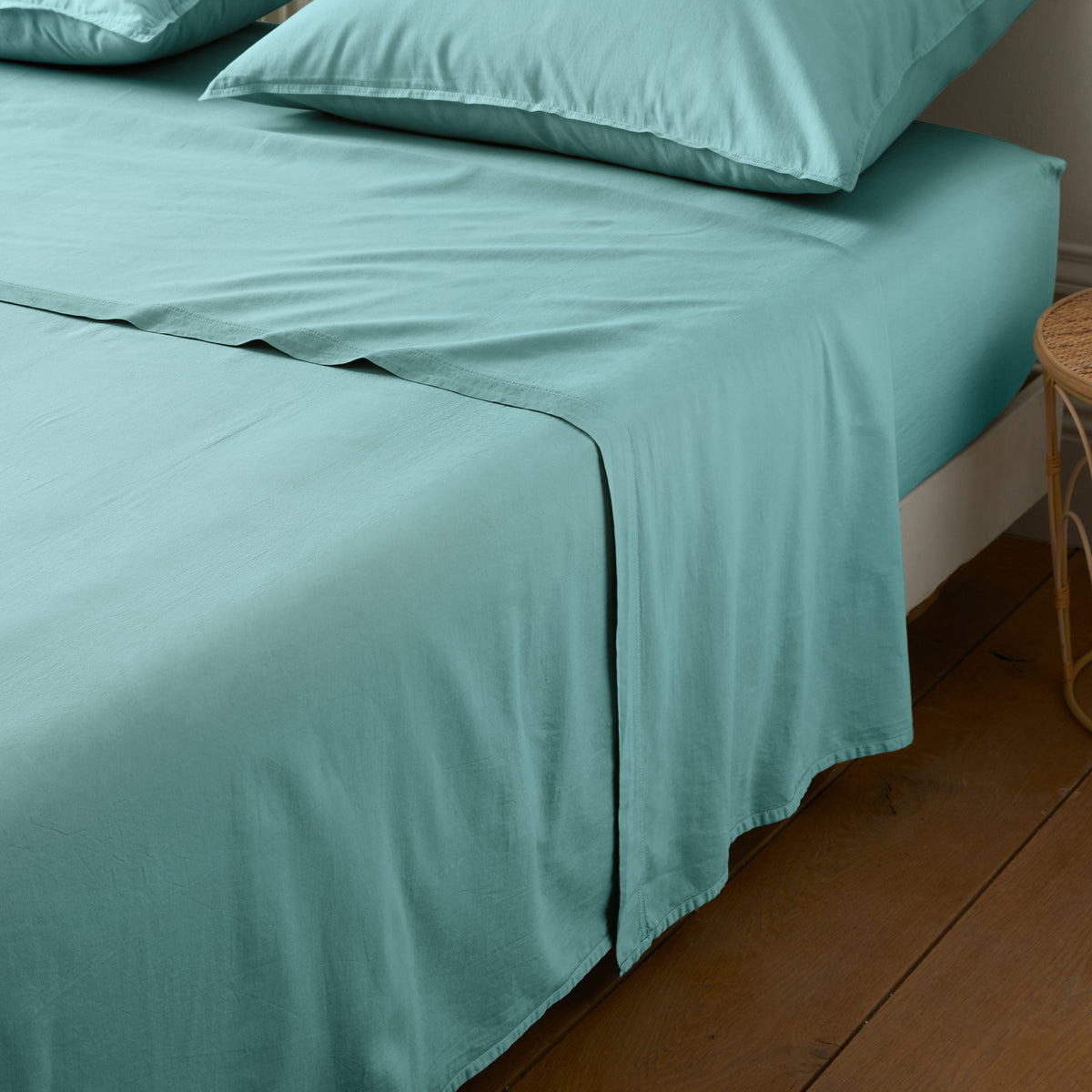 Flat Sheet Satin lavé